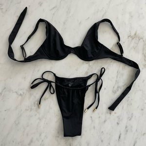 Monday Swimwear Black Bikini Set